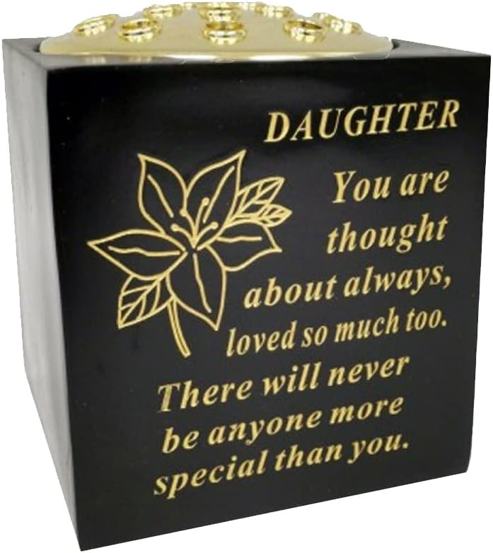 Graveside Memorial Vase – Weatherproof Grave Flower Container with Removable Lid – Elegant Cemetery Tribute Vase | Remembrance Ornament, Sympathy Gift for Loved One (Brother)