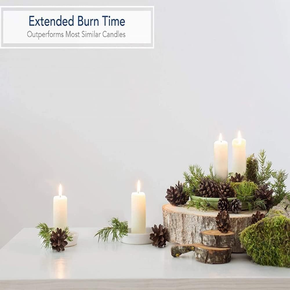 Decorative Long-Lasting Unscented Overdipped Church Pillar Candle Set | Slow Burning Giant Festive Candle for Home Decor with 150 Hr Burn Time | Smokeless Votive Candles | White (White Pack of 6)