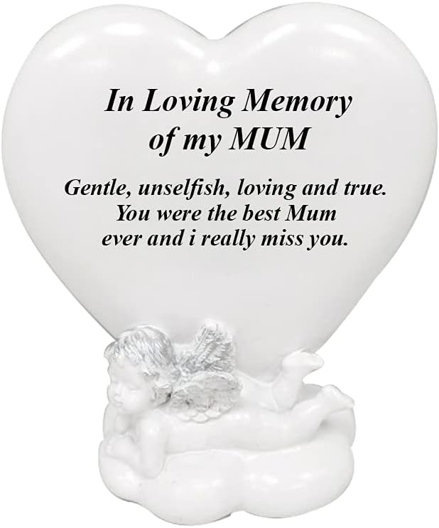 OnlineStreet Memorial Heart Plaques Grave Cherub Ornaments - Personalised Grave Decoration Plaques, Cherub, Engraved with Remembrance Quotes in Loving Memory of your Special Ones (Husband)