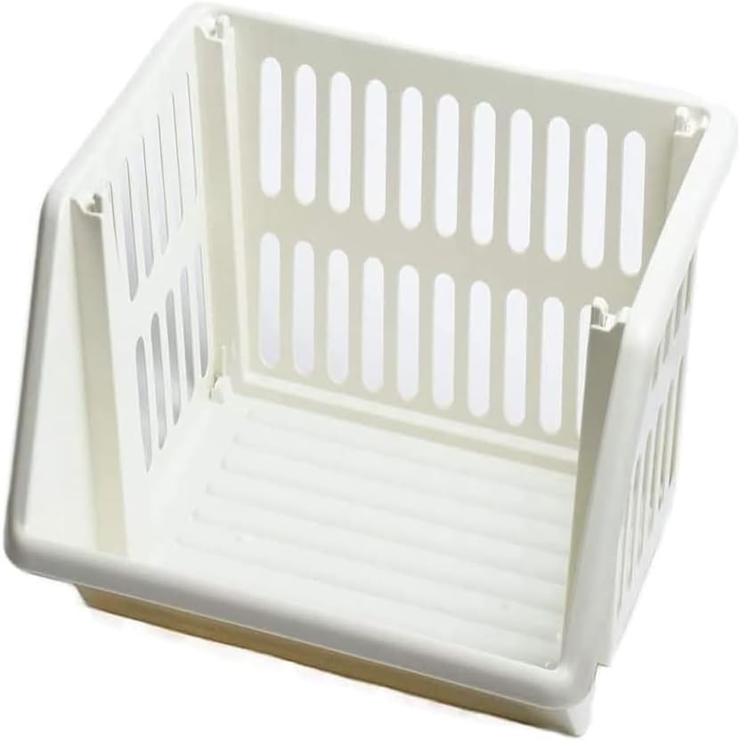 Compact 3 Tier Stackable Kitchen Sink Organiser| Durable Plastic Storage Basket | Multi-Purpose Stacking Basket | Kitchen Shelves Veg Rack, Plastic Fruit Storage Stand (Silver, 18 Centimetres)