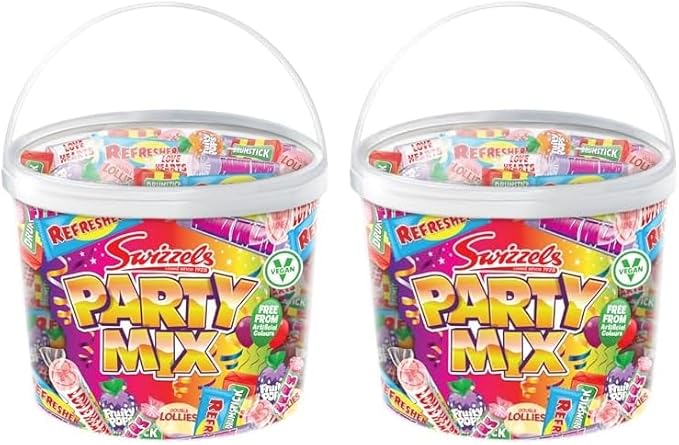 Swizzels Party Mix Tub 785g Retro Sweets in Bulk Vegan Friendly Family Favourite Sweets Ideal for Parties Birthdays Halloween Christmas large