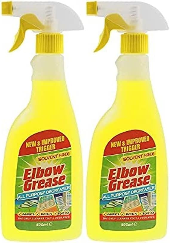 Elbow Grease Multi Surface Degreaser Spray Bottle | Kitchen Laundry Household Cleaner | Clothes Stain Remover - Antibacterial & Multipurpose Spray | Yellow, 500ml (2)