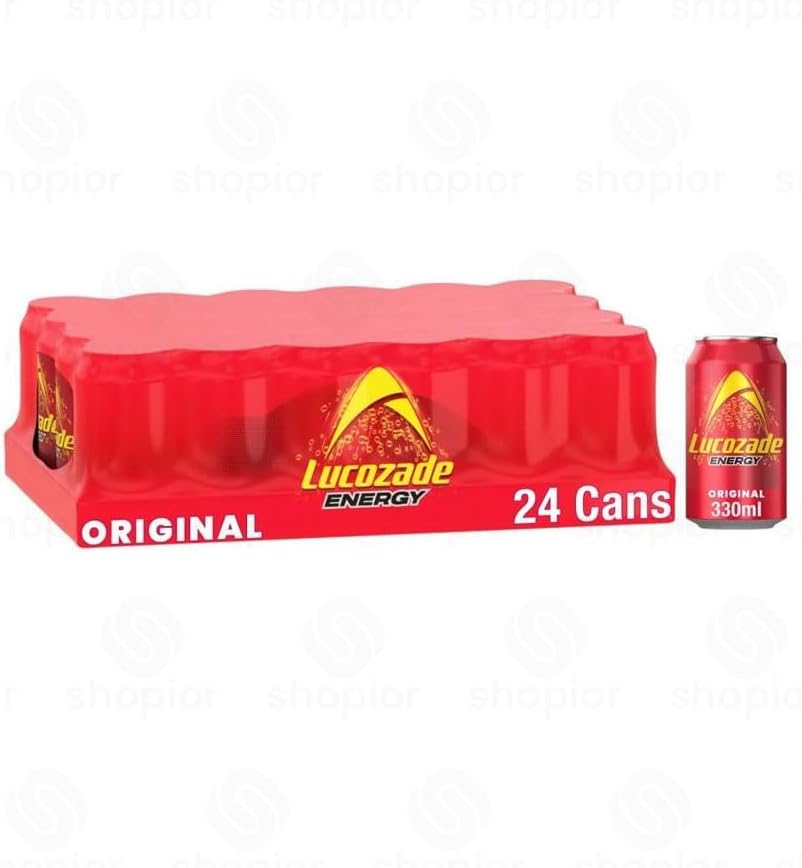 LUCOZADE ENERGY DRINK ORIGINAL 330ml CANS (24 PACK)