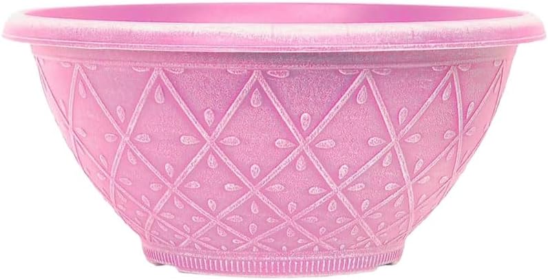 shopior Plastic Prisma Bowl Planter – Round Garden Flower Pot with Drainage Holes, Weatherproof Durable Plastic, Outdoor & Indoor Plant Pot for Home, Patio, Balcony & Garden (MossGreen-30cm, Pack 1)