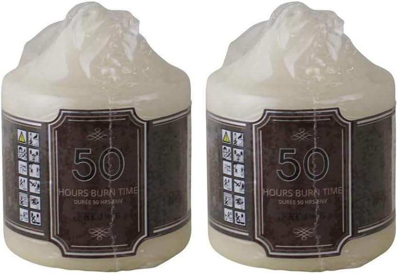 White Unscented Block Candle Gift Set | Large Pillar Candles | Non-Drip Wax Candles for Church, Xmas, Home Decor | Multi Purpose Indoor Outdoor Votive Candles | Long Burn Time (75 Hour, Pack 1)