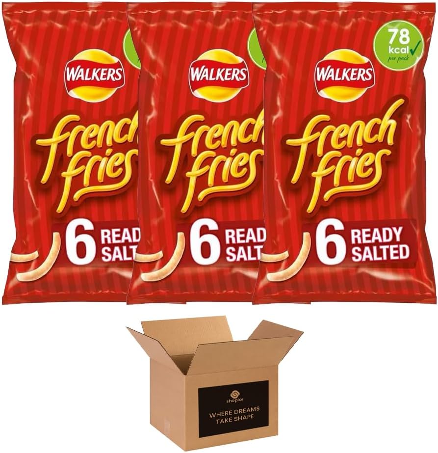 Walkers Crisps Variety Multipack | Assorted Flavours – Classic British Snack Box for Sharing, Lunchbox & Traveling – Family Party Pack Flavored Crispy Snacks (Pack 3, 6xTomato Ketchup 25g)