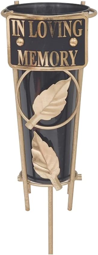 Grave Vases with Spike Grave Ornaments - Memorial Plaques/Black Vases Flower Holders with Personalised Quotes; Metal Spikes Grave Decorations in Loving Memory of your Loved Ones (Dad)
