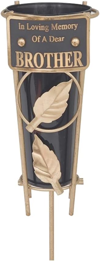 Grave Vases with Spike Grave Ornaments - Memorial Plaques/Black Vases Flower Holders with Personalised Quotes; Metal Spikes Grave Decorations in Loving Memory of your Loved Ones (Dad)