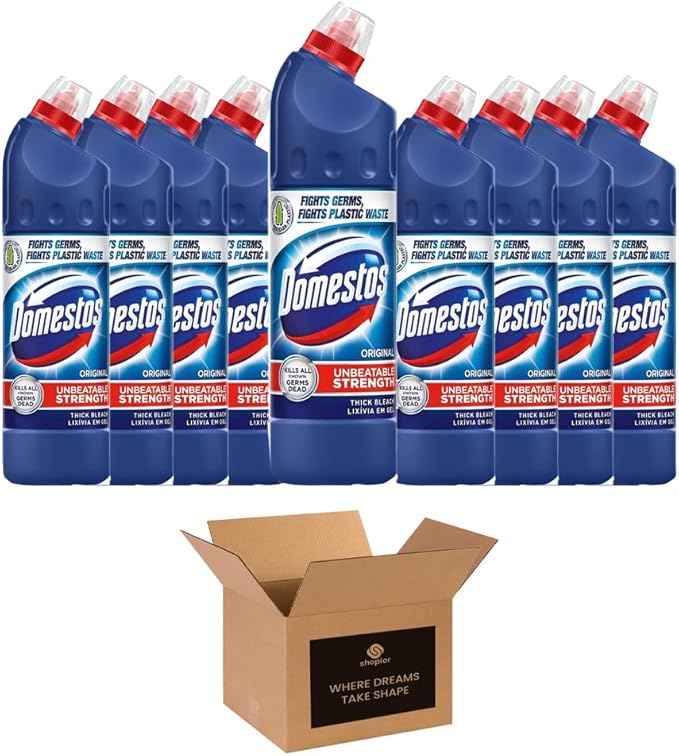 Domestos Thick Bleach Multi Purpose Disinfectant Cleaner | Germ Removal, Prevents Limescale 3x Longer, Antibacterial Toilet Cleaner, Bathroom, Kitchen & Drain Cleaner | 750ml (9, Citrus Fresh)