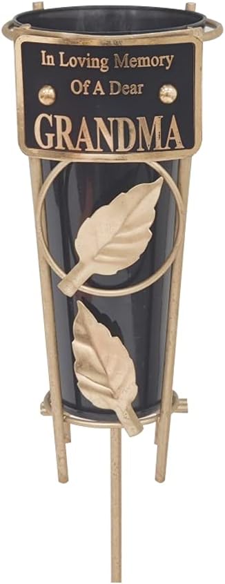 Grave Vases with Spike Grave Ornaments - Memorial Plaques/Black Vases Flower Holders with Personalised Quotes; Metal Spikes Grave Decorations in Loving Memory of your Loved Ones (Dad)