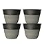 Stone Look Plastic Plant Pot – Large Round Outdoor Garden Planter with Modern Rim Design, Drainage Hole, Weatherproof – Indoor & Outdoor Flower Pot for Plants, Herbs & Shrubs (Grey-38cm, Pack 1)