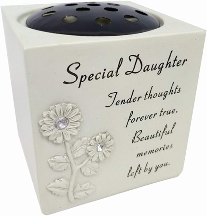 David Fischhoff Memorial Black Rose Bowl with Gold Wording Graveside Flower Vase (Black & Gold - Lily, Dad)