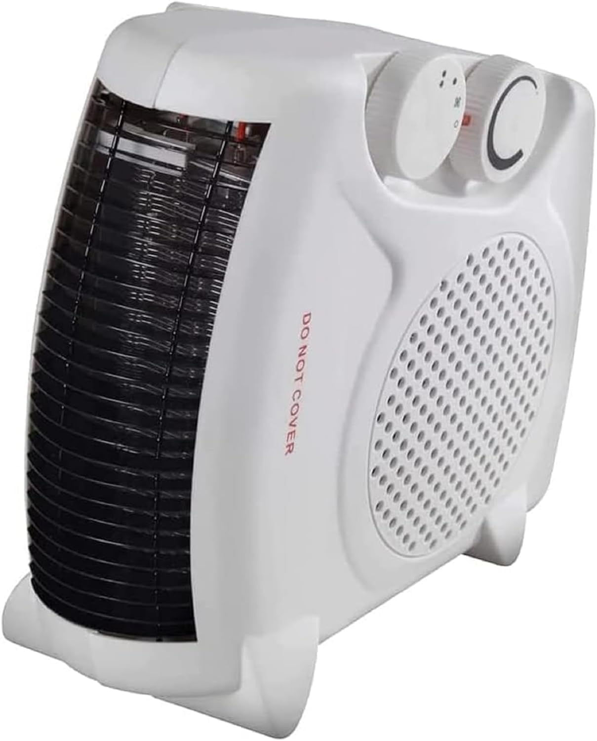 Thermo Indoor Fan Heater with 2 Heat Settings and Overheat Protection | Energy Efficient - Solar Pwer Portable and Lightweight | 2000W | Low Energy Silent | White and Dark (UpRight Thermo - 44002)