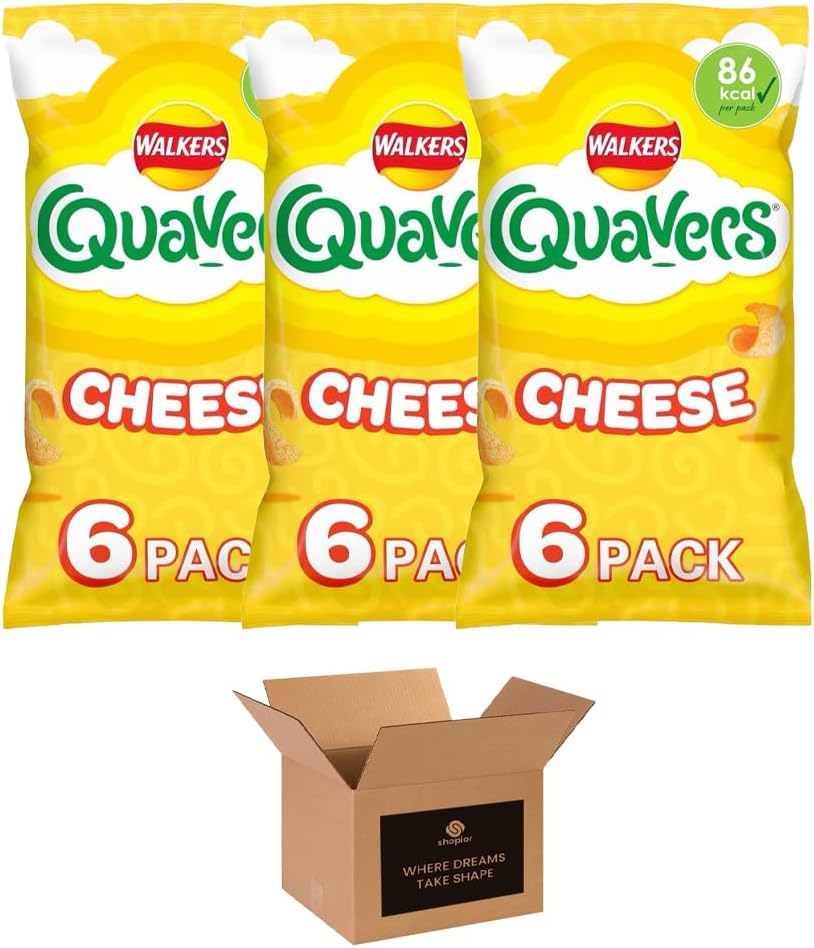 Walkers Crisps Variety Multipack | Assorted Flavours – Classic British Snack Box for Sharing, Lunchbox & Traveling – Family Party Pack Flavored Crispy Snacks (Pack 3, 6xTomato Ketchup 25g)