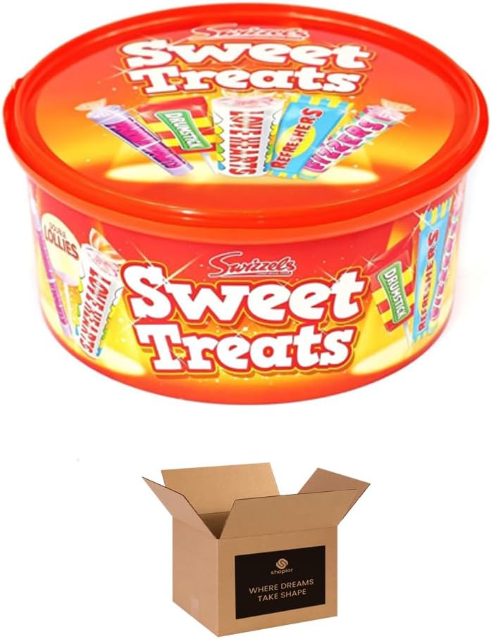 Sweet Treats Assortment Tub – Mixed Retro Sweets Gift Box with Love Hearts, Refreshers, Drumsticks & More – Party Favourites for Kids & Adults | 600g (Pack 1, Sweet Treats)