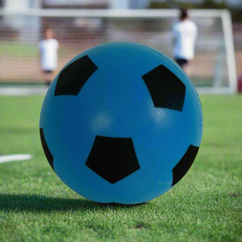 Fun Sport 20cm Football | Indoor/Outdoor Soft Sponge Foam Soccer Ball | Play Many Games For Hours Of Fun | Suitable For Adults, Boys And Girls Of All Ages (19.4cm Blue)