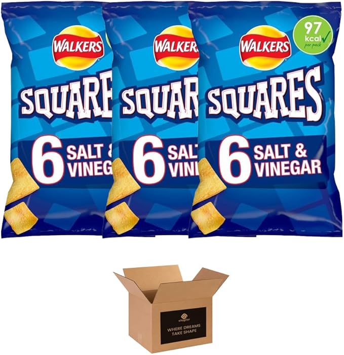 Walkers Crisps Variety Multipack | Assorted Flavours – Classic British Snack Box for Sharing, Lunchbox & Traveling – Family Party Pack Flavored Crispy Snacks (Pack 3, 6xTomato Ketchup 25g)