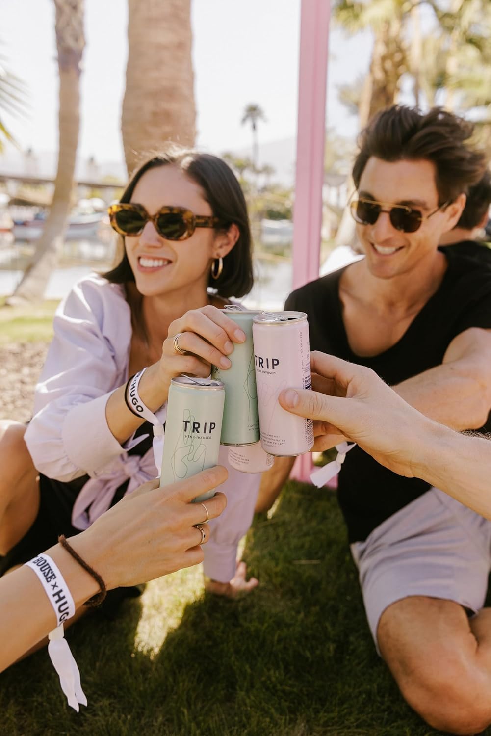 TRIP CBD Drink, Sparkling Elderflower Mint & Peach Ginger Fizzy Drink, Low Calorie, Vegan, Stress & Anxiety Relief (Pack of 12 x 250ml)