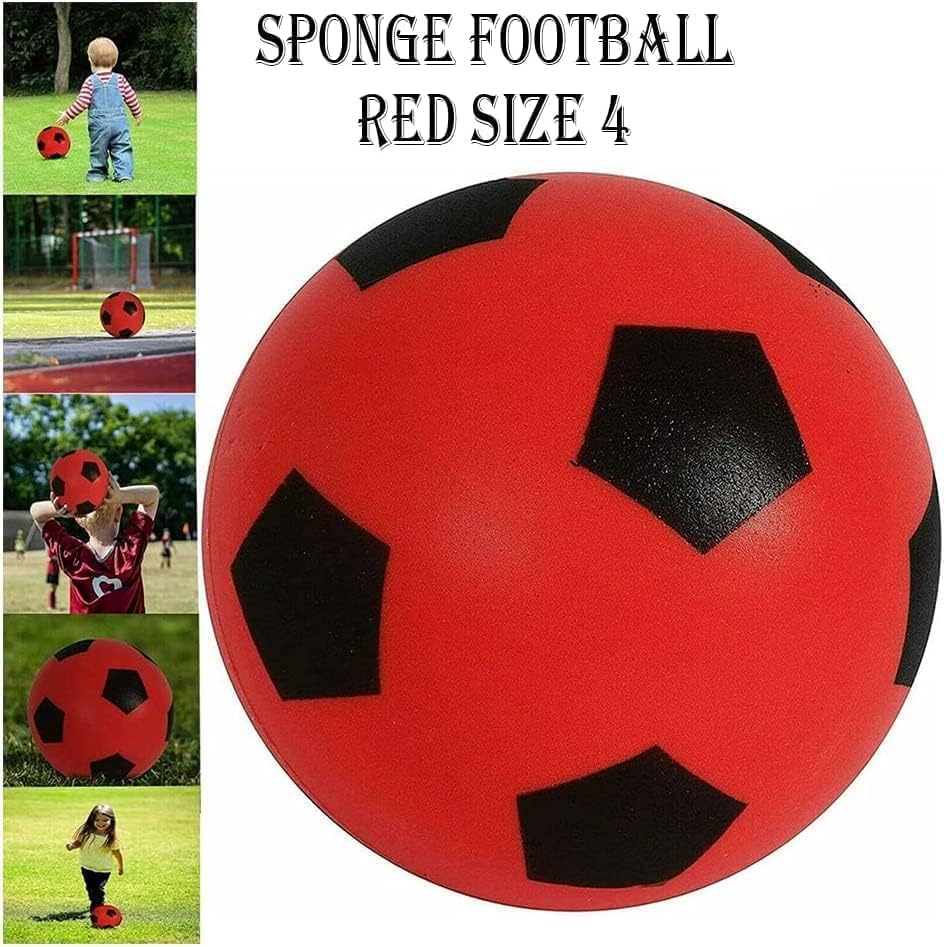 Size 4 Football (17.5cm) | Sponge Foam Soccer Ball | Outdoor Games for Kids | Indoor Football, Kids/Adults Garden and Beach Games | Soft Toddlers Ball