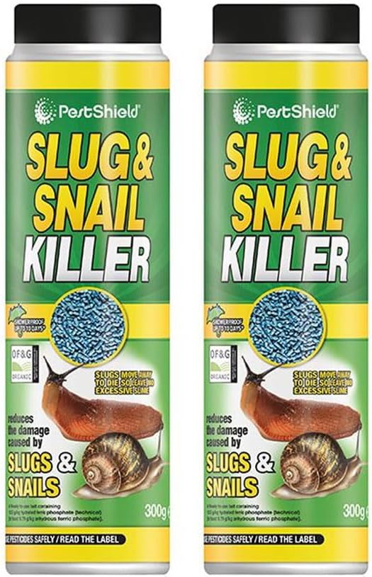 Organic Slug and Snail Control Pellets | All-Natural Slug and Snail Repellent, Eliminator for Indoor and Outdoor Use | Weatherproof Pest Control for Gardens, Fruits, and Vegetables | 300g (Pack of 2)