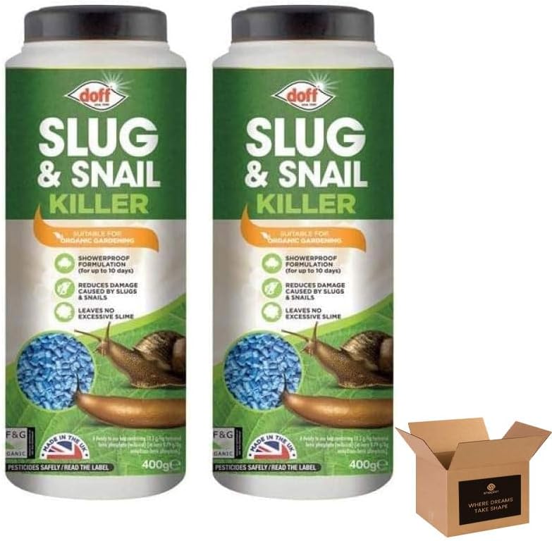 Organic Slug and Snail Control Pellet | All-Natural Slug & Snail Repellent, Eliminator for Indoor Outdoor | Weatherproof Pest Control- Ornamental Plants, Gardens, Fruits, Vegetables 400g (Pack of 1)
