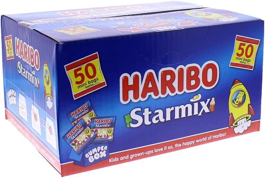 HARIBO Starmix Bumper Box 50 x 16g Mini Bags Party Multipack 800g