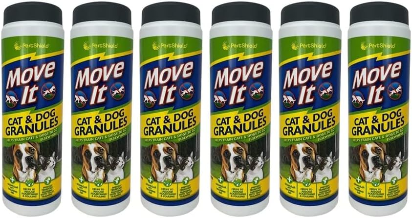 Natural Non-Toxic Cat & Dog Repellent Granules | Effective Indoor & Outdoor Deterrent for Home & Garden | Extra Strong Cat & Dog Protection | 240g (Pack of 6)