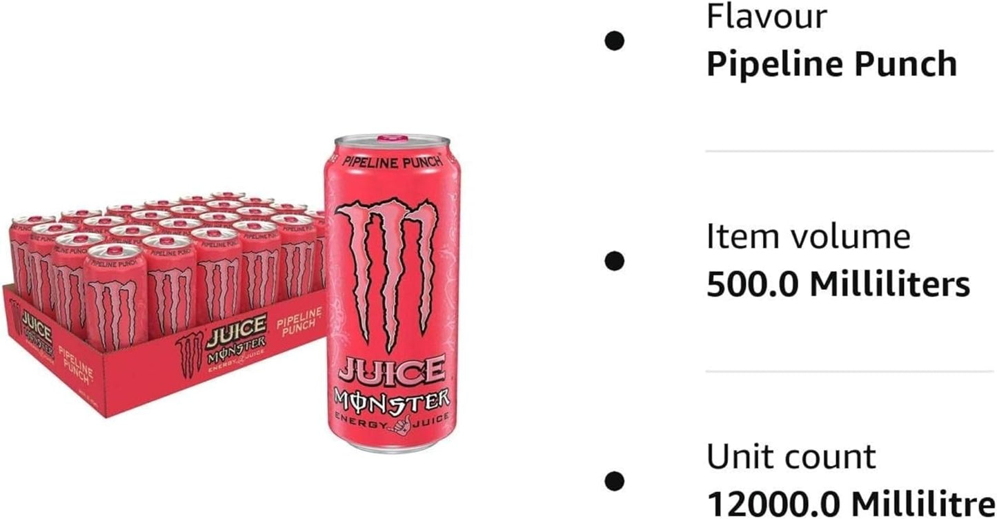 Monster Energy Drink Pipeline Punch Cans, 24 x 500ml