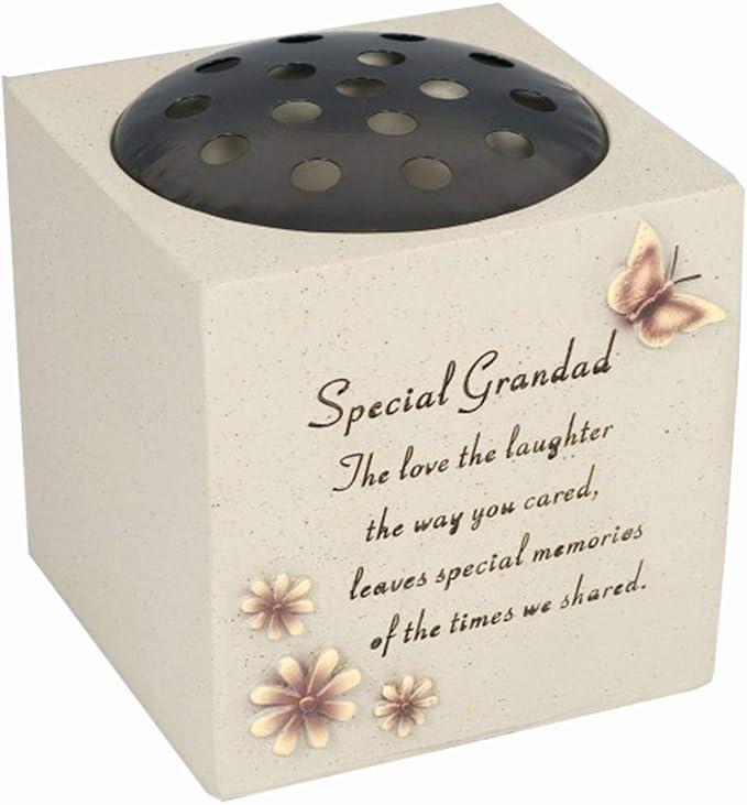 David Fischhoff Memorial Black Rose Bowl with Gold Wording Graveside Flower Vase (Black & Gold - Lily, Dad)