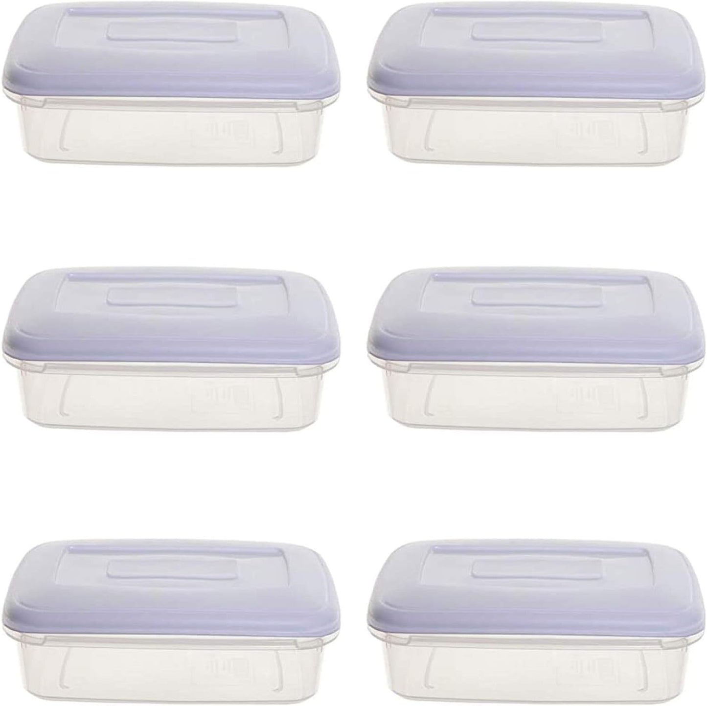 Whitefurze Rectangular Food Storage Container 0.8 Litre Clear (Pack of 6)