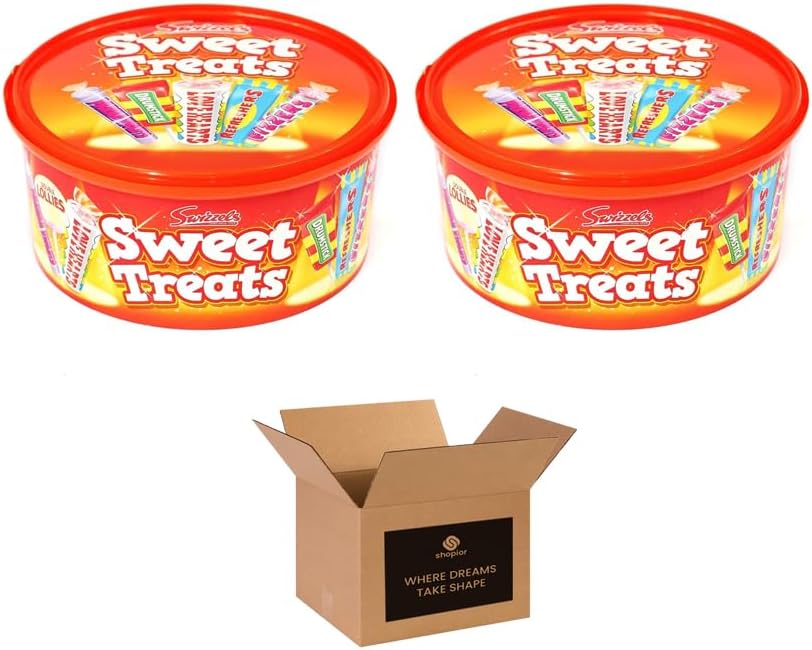 Sweet Treats Assortment Tub – Mixed Retro Sweets Gift Box with Love Hearts, Refreshers, Drumsticks & More – Party Favourites for Kids & Adults | 600g (Pack 1, Sweet Treats)