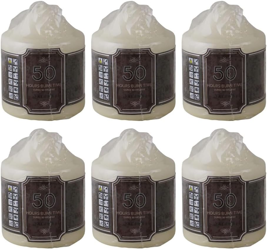 White Unscented Block Candle Gift Set | Large Pillar Candles | Non-Drip Wax Candles for Church, Xmas, Home Decor | Multi Purpose Indoor Outdoor Votive Candles | Long Burn Time (75 Hour, Pack 1)