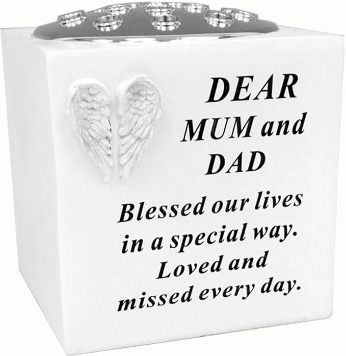 David Fischhoff Memorial Black Rose Bowl with Gold Wording Graveside Flower Vase (Black & Gold - Lily, Dad)