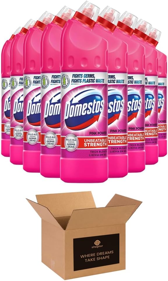 Domestos Thick Bleach Multi Purpose Disinfectant Cleaner | Germ Removal, Prevents Limescale 3x Longer, Antibacterial Toilet Cleaner, Bathroom, Kitchen & Drain Cleaner | 750ml (9, Citrus Fresh)