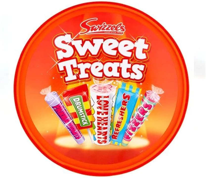Sweet Treats Assortment Tub – Mixed Retro Sweets Gift Box with Love Hearts, Refreshers, Drumsticks & More – Party Favourites for Kids & Adults | 600g (Pack 1, Sweet Treats)