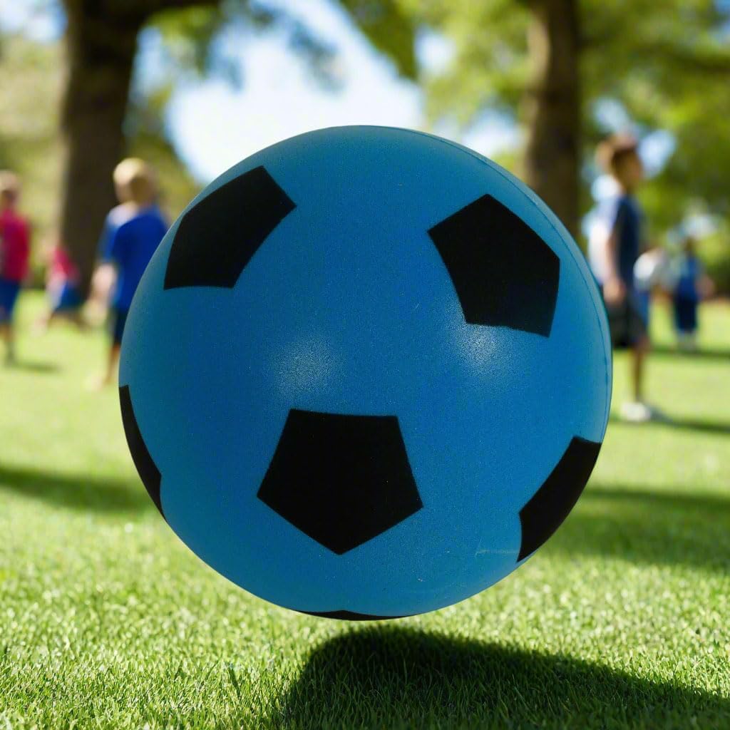 Fun Sport 20cm Football | Indoor/Outdoor Soft Sponge Foam Soccer Ball | Play Many Games For Hours Of Fun | Suitable For Adults, Boys And Girls Of All Ages (19.4cm Blue)