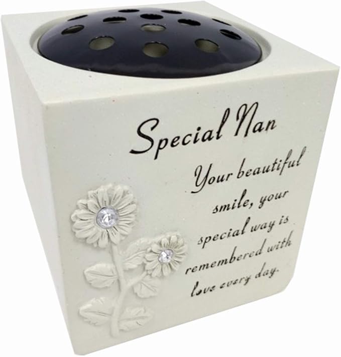 David Fischhoff Memorial Black Rose Bowl with Gold Wording Graveside Flower Vase (Black & Gold - Lily, Dad)