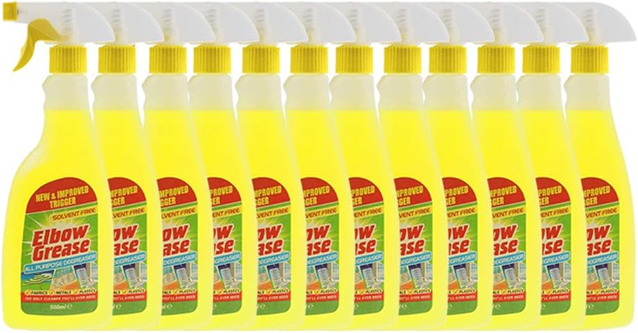 Elbow Grease All Purpose Kitchen/Floor/Tile/Wall/Bathroom/Glass/Carpet Cleaner - Elbow Grease Clothes Stain Remover - AntiBacterial Sticky Stuff Remover Spray (500 ml) (Pack of 2)