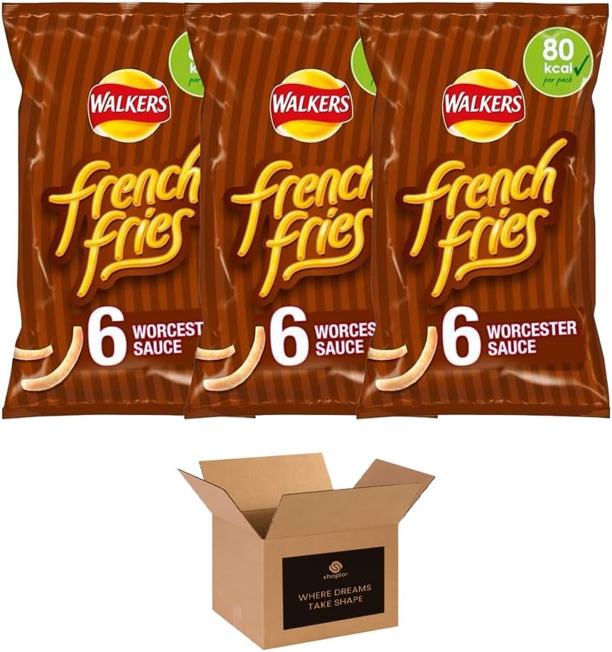 Walkers Crisps Variety Multipack | Assorted Flavours – Classic British Snack Box for Sharing, Lunchbox & Traveling – Family Party Pack Flavored Crispy Snacks (Pack 3, 6xTomato Ketchup 25g)