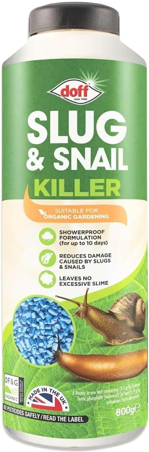 Slug & Snail Killer Max, 800G Powerful Slug Killer Pellets for Protecting Ornamental Plants and Garden Vegetables Snail Repellant Best for Organic Gardening (Pack 0f 2)