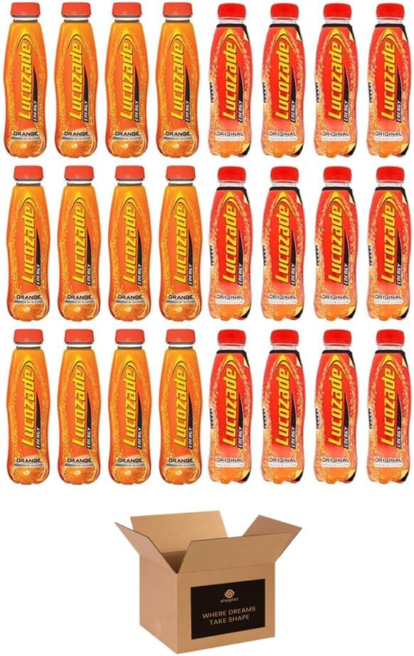 Energy Drink Bottles – Sparkling Glucose Energy Boost Flavoured Drinks – Classic Carbonated Refreshing Drink for Sports, Work, Study & Hydration (380 ml (Pack of 24), Orignal)