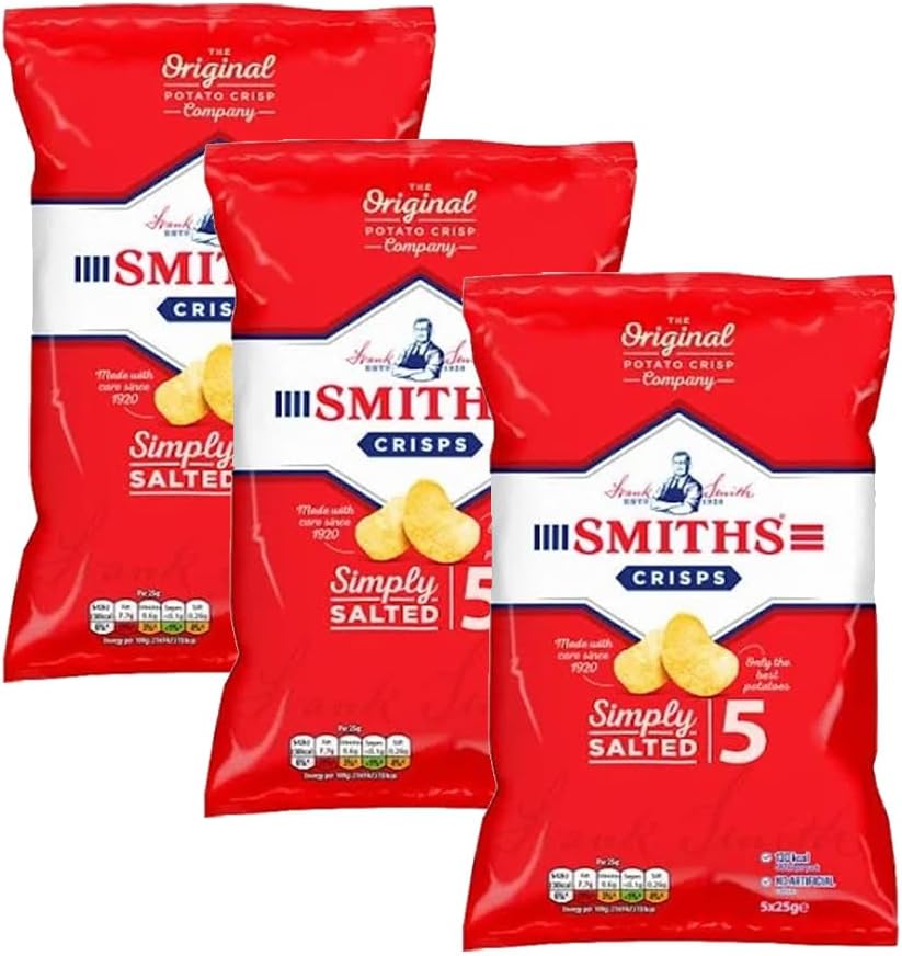 Smiths Chipsticks – Light & Crispy Flavoured Corn Snacks | Low Calorie Retro British Savoury Crisps | 6 Snack Bags | Lunchbox Snacks (Pack 3, Salt & Vinegar)