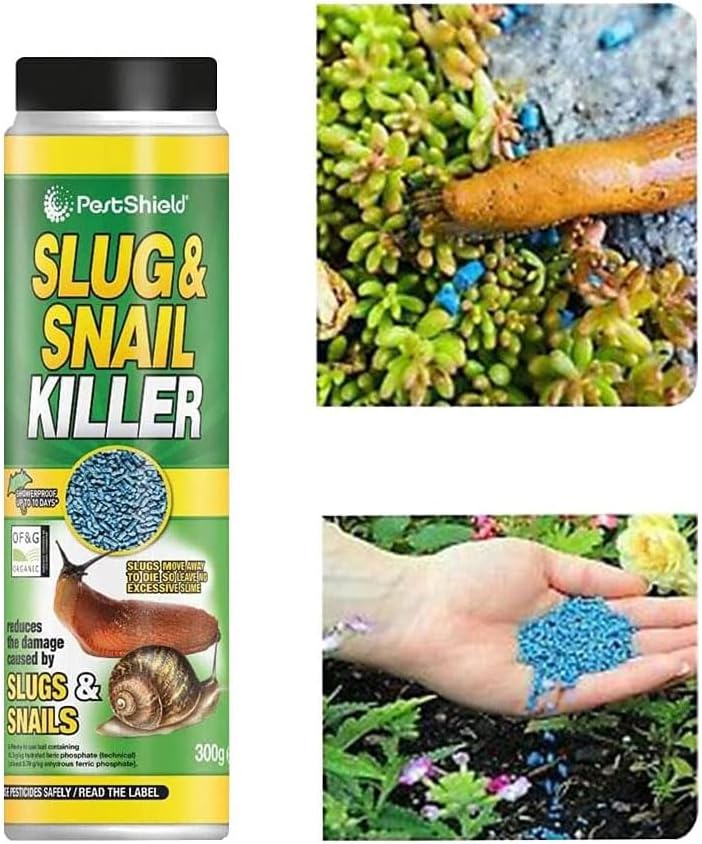 Organic Slug and Snail Control Pellets | All-Natural Slug and Snail Repellent, Eliminator for Indoor and Outdoor Use | Weatherproof Pest Control for Gardens, Fruits, and Vegetables | 300g (Pack of 2)