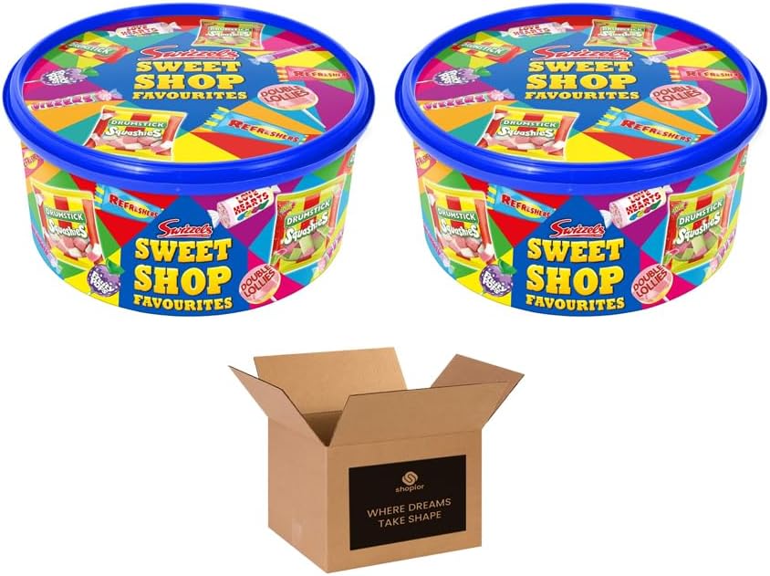 Sweet Treats Assortment Tub – Mixed Retro Sweets Gift Box with Love Hearts, Refreshers, Drumsticks & More – Party Favourites for Kids & Adults | 600g (Pack 1, Sweet Treats)