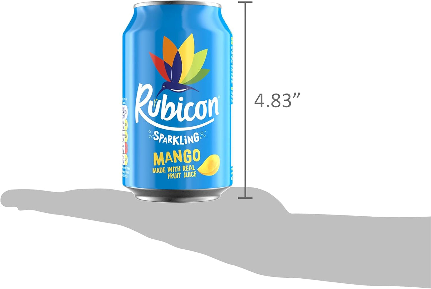 Rubicon 18 Pack Sparkling Mango Flavoured Fizzy Drink with Real Fruit Juice, Handpicked Fruits for a Temptingly Intense Taste "Made of Different Stuff" - 18 x 330ml Cans
