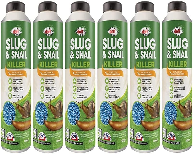 Slug & Snail Killer Max, 800G Powerful Slug Killer Pellets for Protecting Ornamental Plants and Garden Vegetables Snail Repellant Best for Organic Gardening (Pack 0f 2)