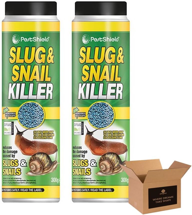 Organic Slug and Snail Control Pellets | All-Natural Slug and Snail Repellent, Eliminator for Indoor and Outdoor Use | Weatherproof Pest Control for Gardens, Fruits, and Vegetables | 300g (Pack of 2)