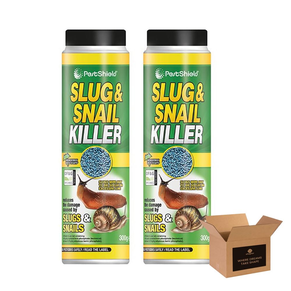 Organic Slug and Snail Control Pellets | All-Natural Slug and Snail Repellent, Eliminator for Indoor and Outdoor Use | Weatherproof Pest Control for Gardens, Fruits, and Vegetables | 300g (Pack of 2)