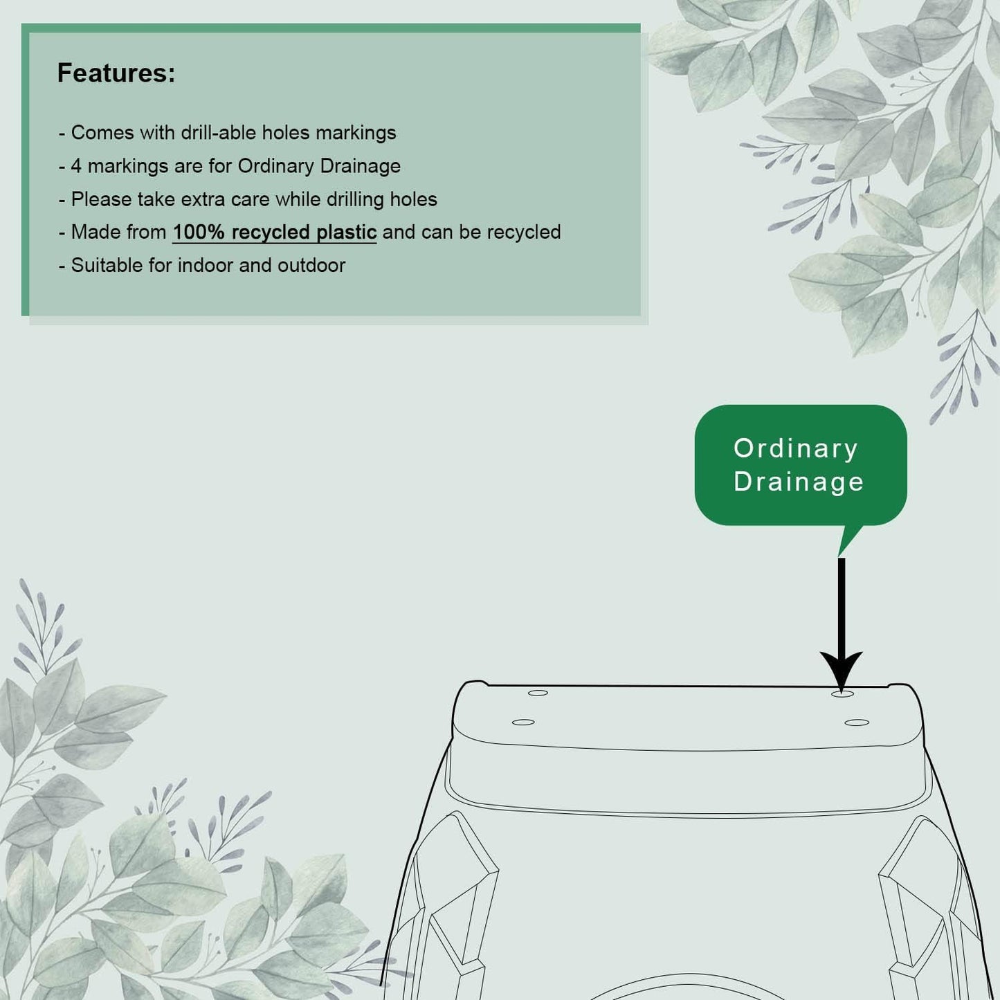 Whitefurze G02054 31cm Venetian Wall Planter - Forest Green