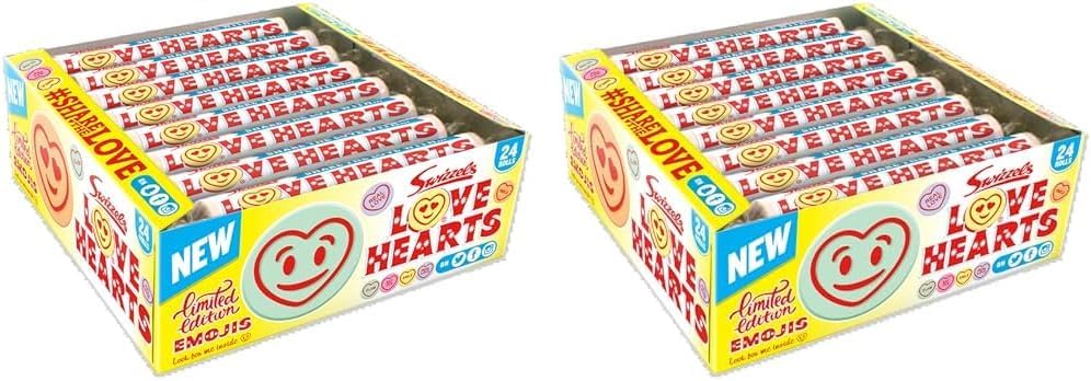 Swizzels Giant Love Hearts ,24 Count (Pack of 1)